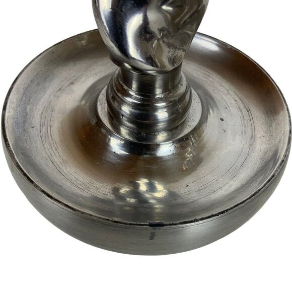 Arthur Court Barley Twist Candlesticks Holders Pair Shiny Pewter Aluminum 1987 - Picture 2 of 5